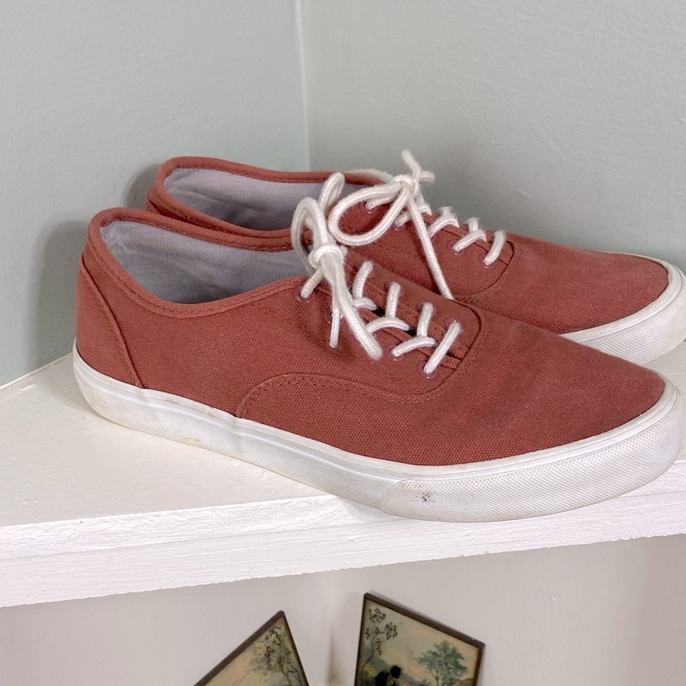 Mens Size 8 Old Navy Rust Copper Canvas Sneakers Deck Boat Shoes